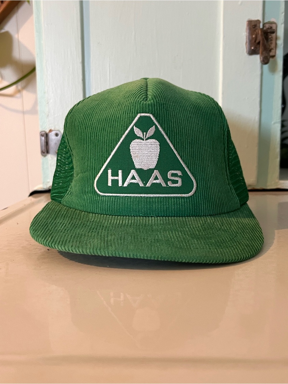 Vintage Green Corduroy HAAS Trucker Hat